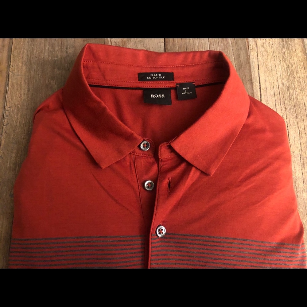 Hugo Boss Slim Fit Cotton Silk Polo! Luxurious!